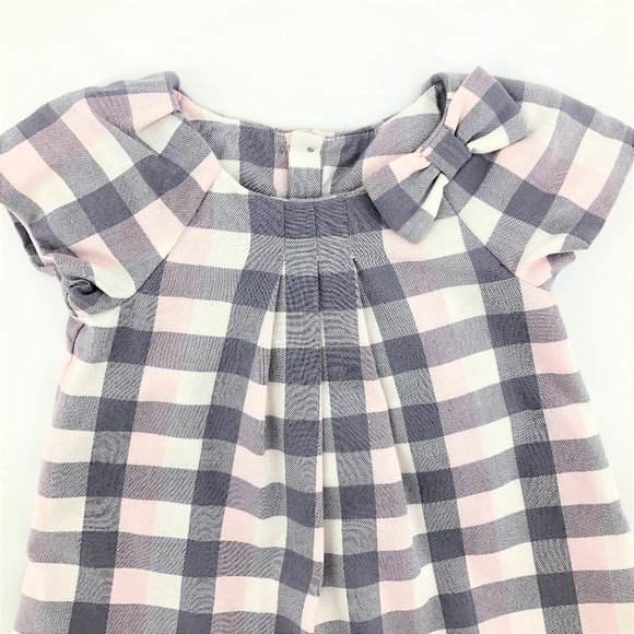 JACADI Baby Girl Pink Buffalo Check Dress - Picture 2 of 8